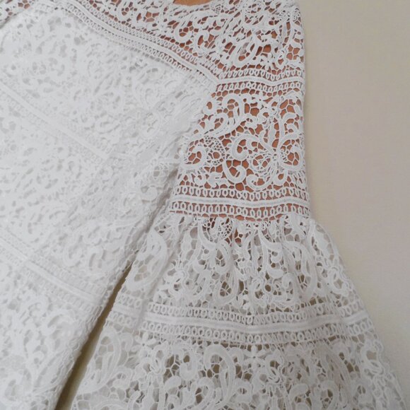 RALPH LAUREN Women White Crochet Lace dress - size 12 - Picture 10 of 13